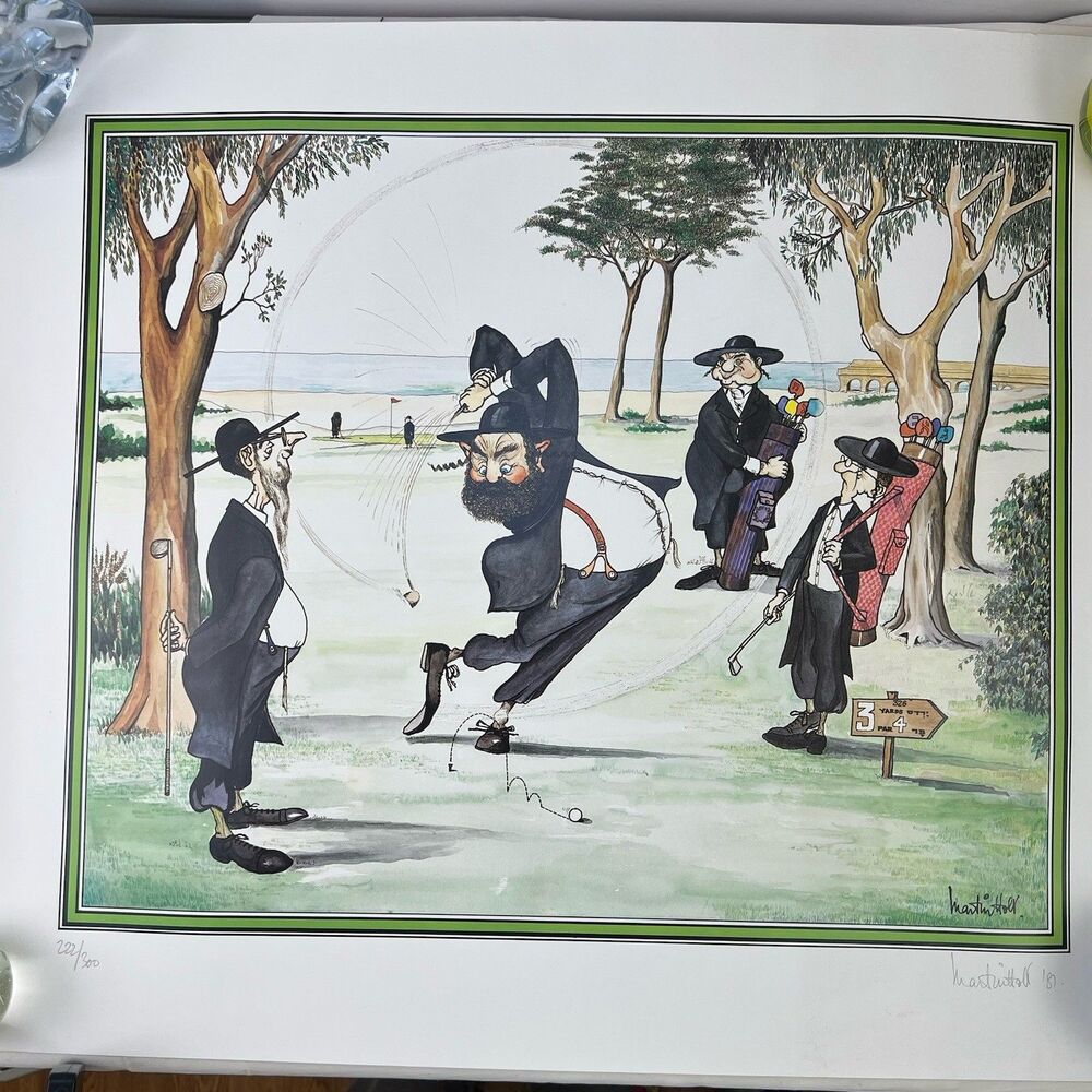 GOLF‎ PUTTING Martin Holt limited Edition 222/300 SIGNED Painting 22X19 Unframe
